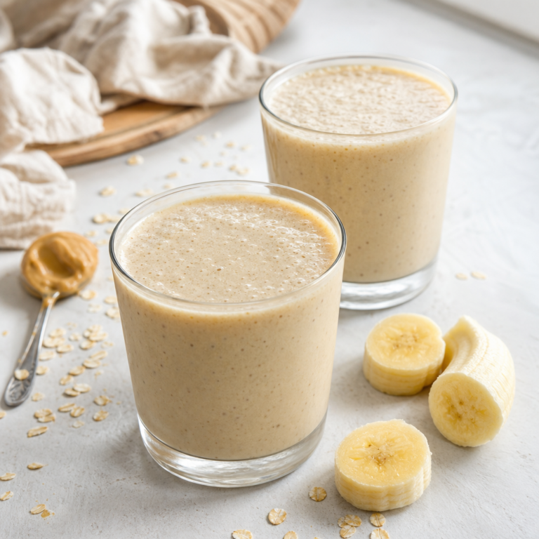 Banány, vločky a arašidové maslo: smoothie, ktoré je husté, krémové a hotové raz-dva