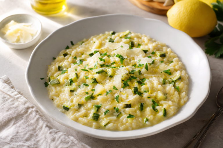 Cuketové rizoto s parmezánom a citrónom: krémové, svieže a jemne al dente