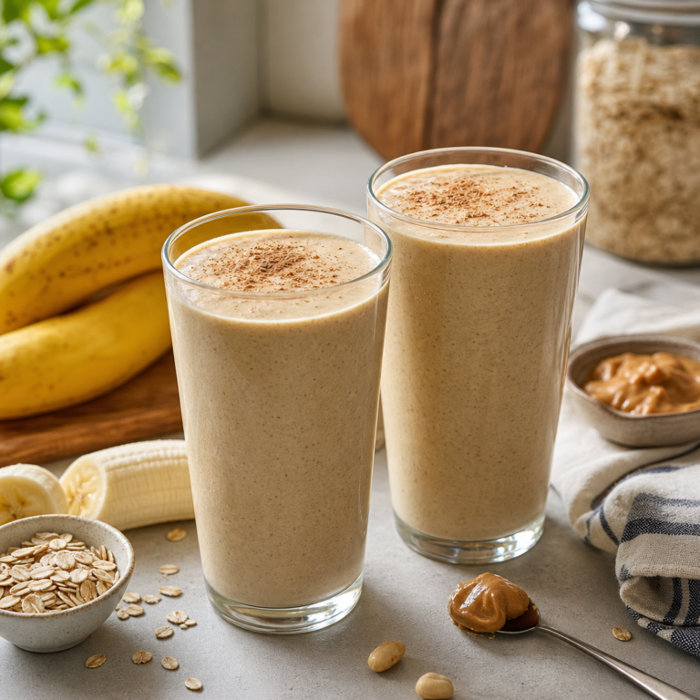 Stačia 2 banány a lyžica arašidového masla: husté smoothie na raňajky aj do ruky
