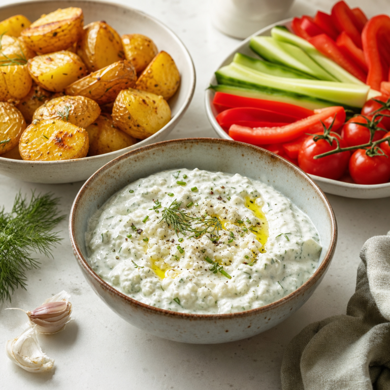 Krémový feta dip s cesnakom a citrónom, ktorý zvládneš za 10 minút bez varenia