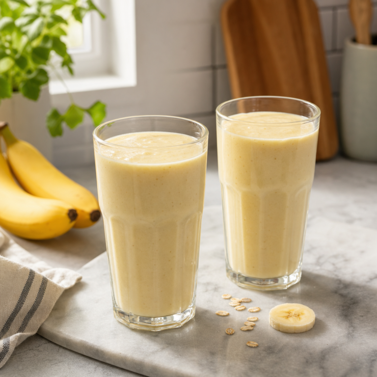 Banánovo-jogurtové smoothie s ovsenými vločkami: husté, krémové a hotové