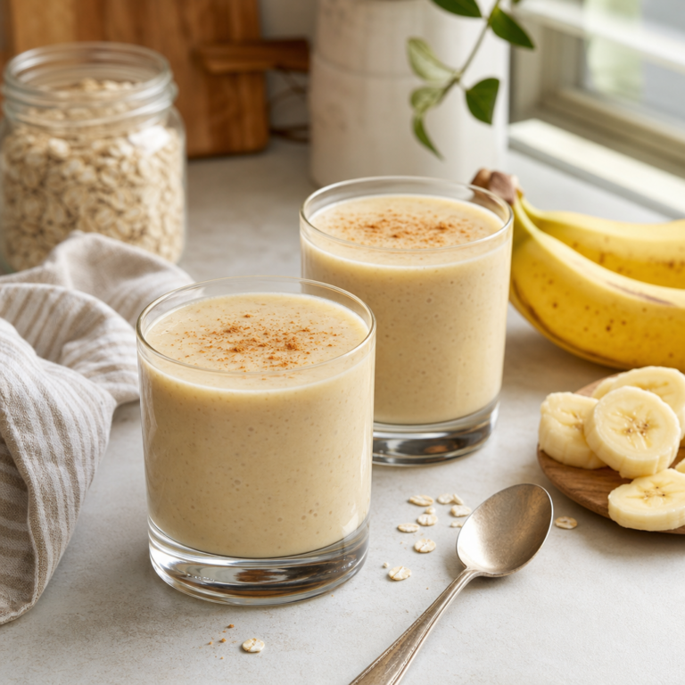 Krémové banánovo-ovsené smoothie s arašidovým maslom, ktoré máte hotové za 5 minút
