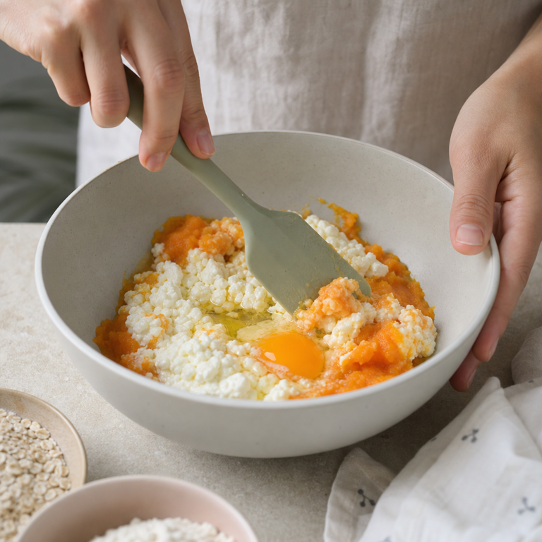 Cesto rozotreté do nízkej vrstvy na plechu s papierom na pečenie.