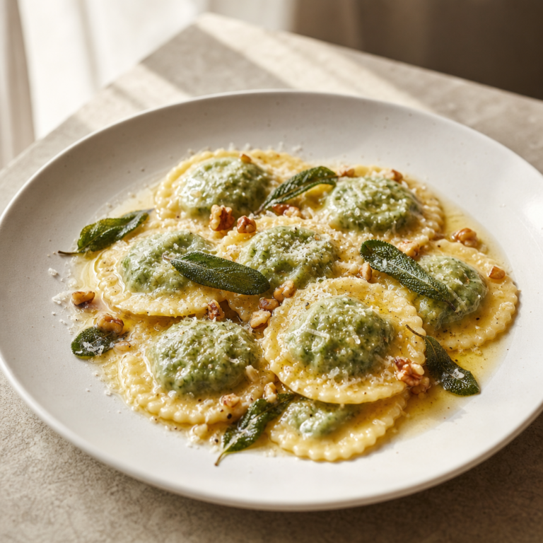 Domáce špenátové ravioli s ricottou: recept na víkendové plnené cestoviny