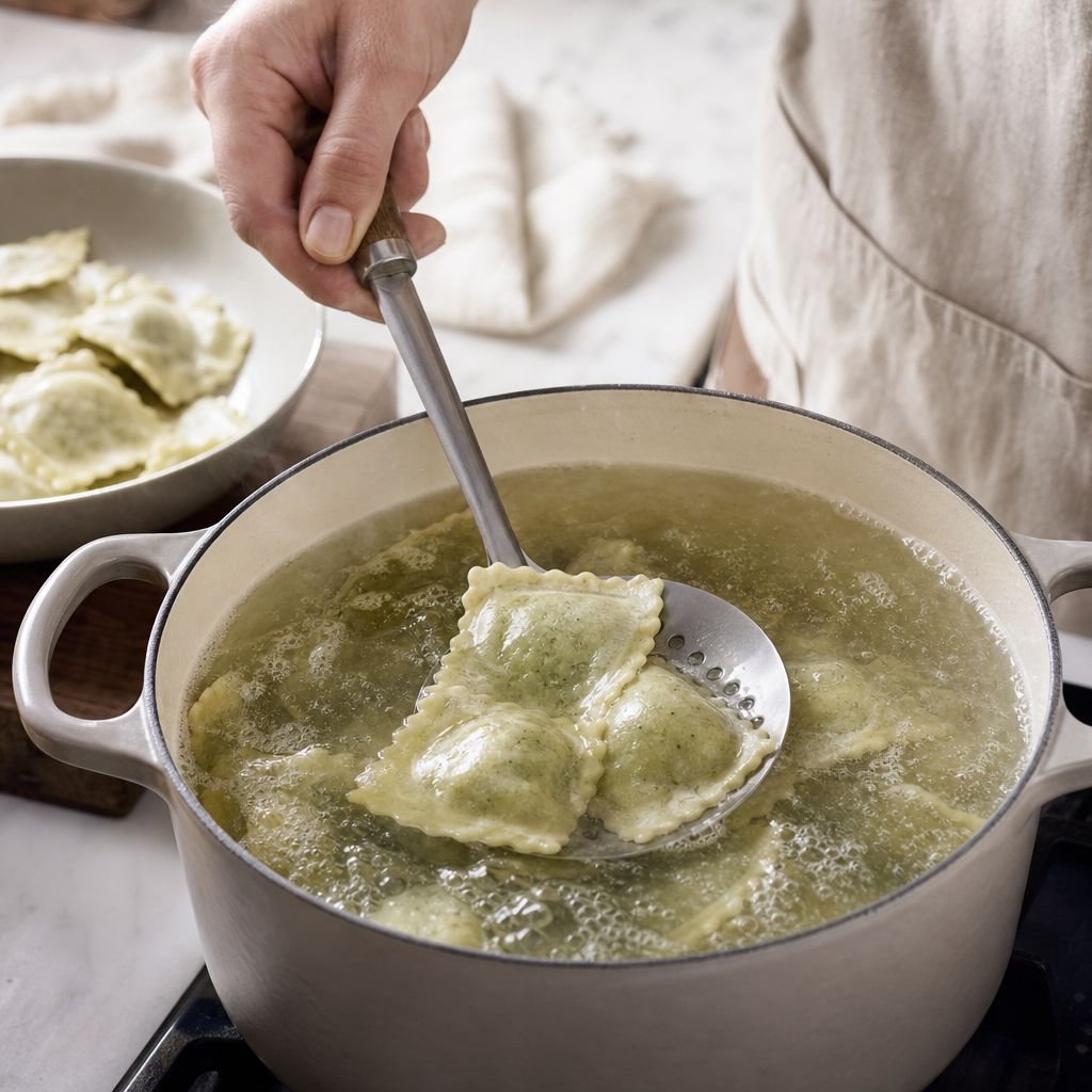 Krok receptu: Ravioli var po dávkach