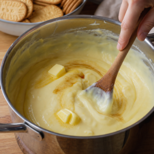 Hotová torta po stuhnutí v chladničke, pripravená na krájanie.