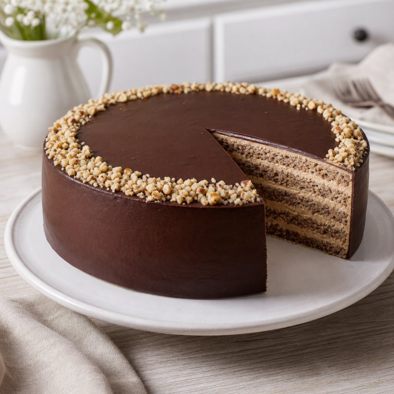 Orechová torta s kávovým krémom a čokoládovou polevou: recept na pevný sviatočný rez