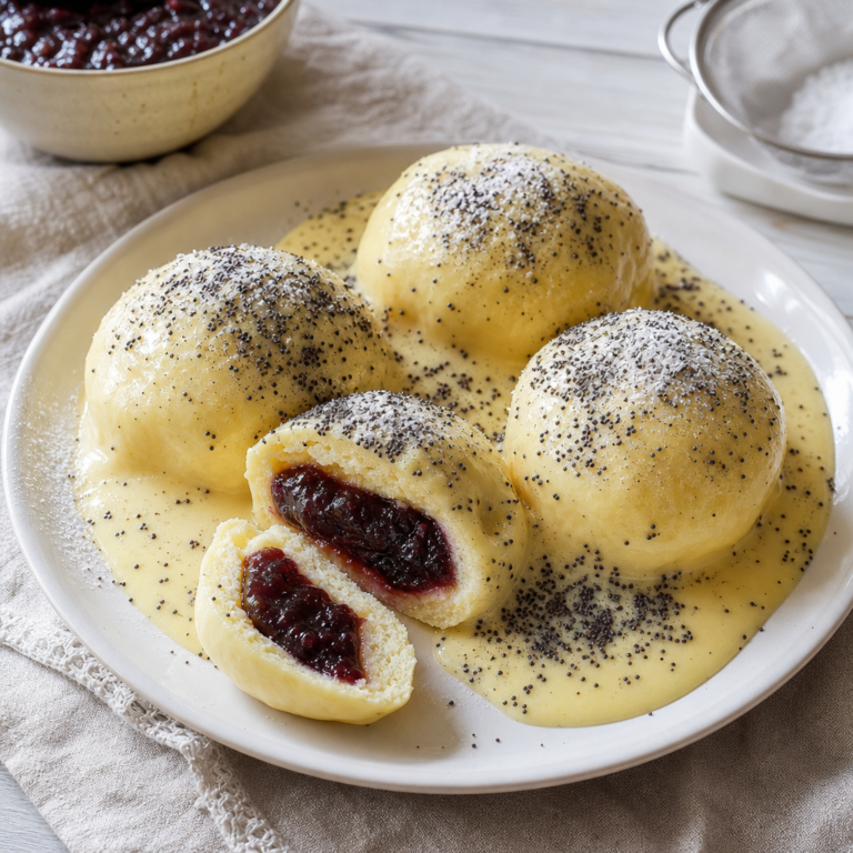 Parené buchty s vanilkovým krémom a slivkovým lekvárom: poctivý recept na mäkké kysnuté cesto