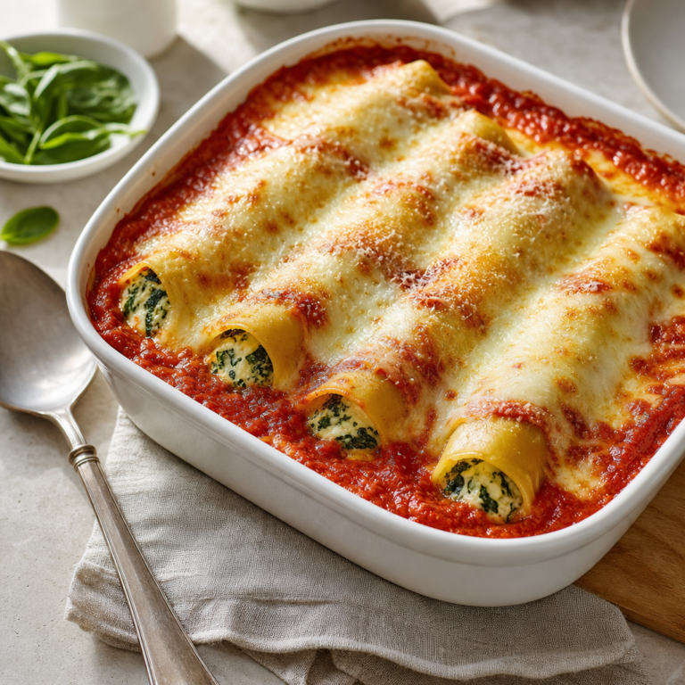 Plnené cannelloni s ricottou a špenátom: praktický postup na víkendové zapekané jedlo