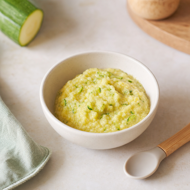 Jemná polenta s cuketou a žĺtkom: jednoduchý príkrm pre vek od 8 mesiacov