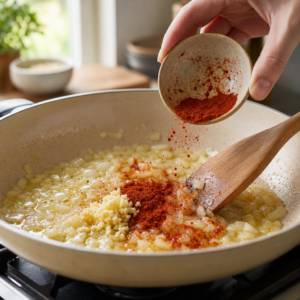 Smotanovo-vajcová zálievka s nastrúhaným eidamom a cheddarom.