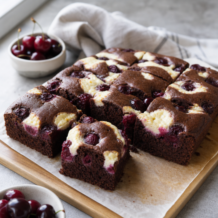 Čokoládová bublanina s tvarohom a višňami, ktorá zostane vláčna aj na druhý deň
