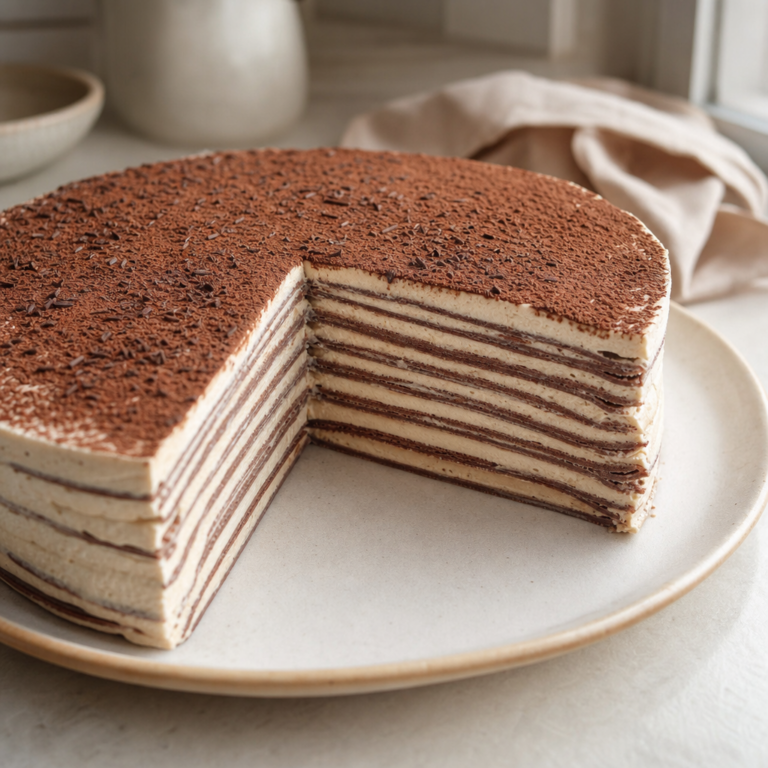 Palacinková torta s tvarohom a kávou: po 6 hodinách v chladničke sa krája na pekné rezy