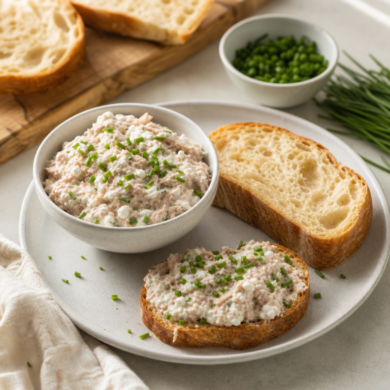 Tuniaková nátierka do sendviča: cottage cheese jej dá krémovosť, pažítka sviežosť