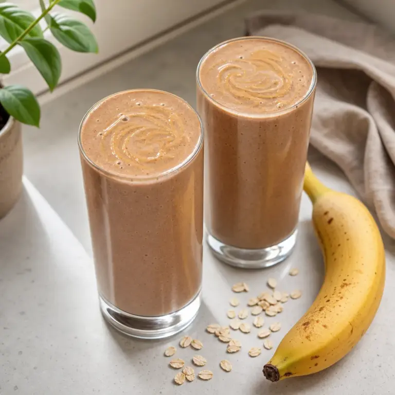Stačí 2 ks zrelé banány: Banánovo-ovsené smoothie s arašidovým maslom a kakaom pripravíte jednoducho doma bez zložitého postupu