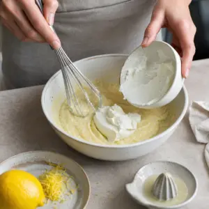 Do vychladnutej krupicovej kaše sa vmiešava mascarpone.