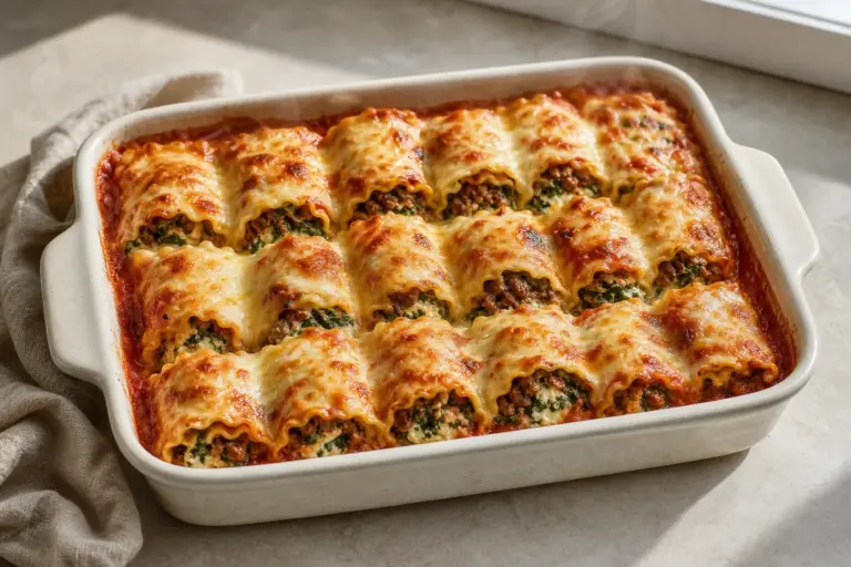 Presne 85 minút od prípravy po výsledok: Zapekané mäsové lasagne rolky so špenátom a ricottou. Rozhoduje poradie krokov