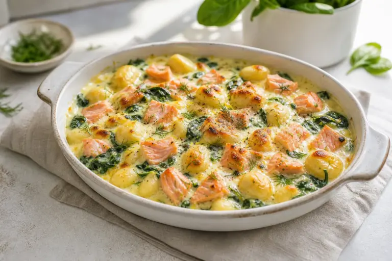 4 porcie za 45 minút: zapekané gnocchi s údeným lososom, ktoré netreba variť zvlášť