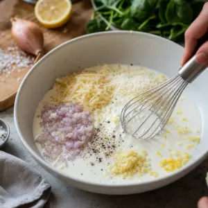 Krémové zapekané gnocchi so špenátom, lososom a jemne zapečeným syrom.