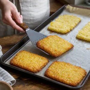 Hotové pečené zemiakové toasty na namáčanie do bryndzového dipu.